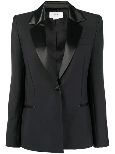 Victoria Victoria Beckham Satin-trimmed Single-breasted Blazer In Black