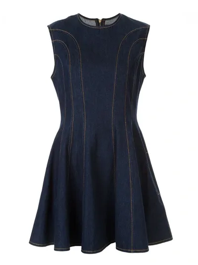 Karen Walker Sleeveless Short Dress In Blue