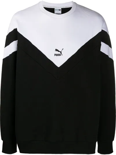 Puma Colour Block Sweater In White