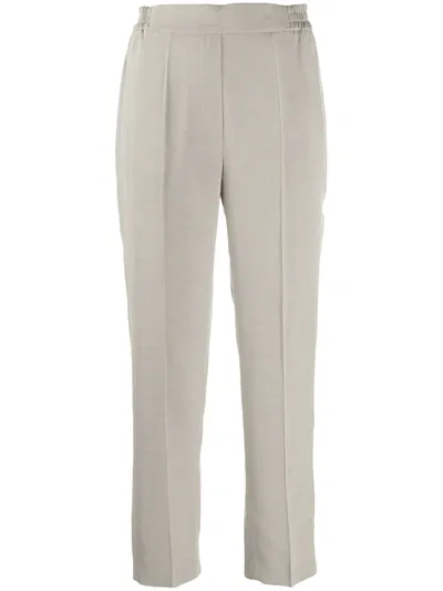 Etro Straight Leg Cropped Trousers In Grey