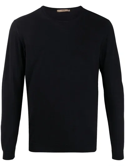 Nuur Crew Neck Cotton Jumper In Black