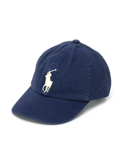 Ralph Lauren Kids' Embroidered Logo Cap In Blue