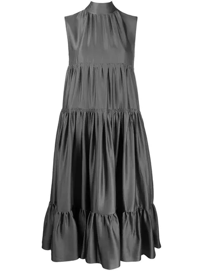 Rochas Sleeveless Shift Dress In Grey