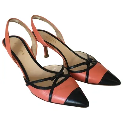 Pre-owned Prada Leather Heels In Pink