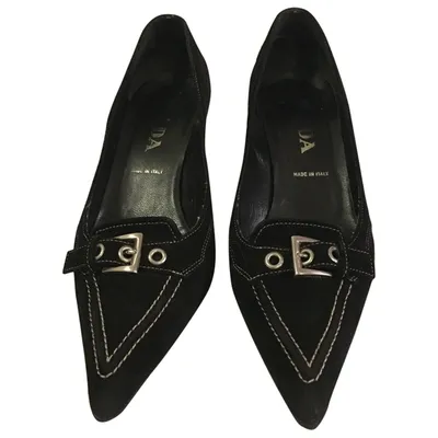 Pre-owned Prada Heels In Black