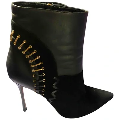 Pre-owned Sergio Rossi Ankle Boots In Black