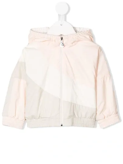 Moncler Babies' Colour Block Hooded Jacket In Pink