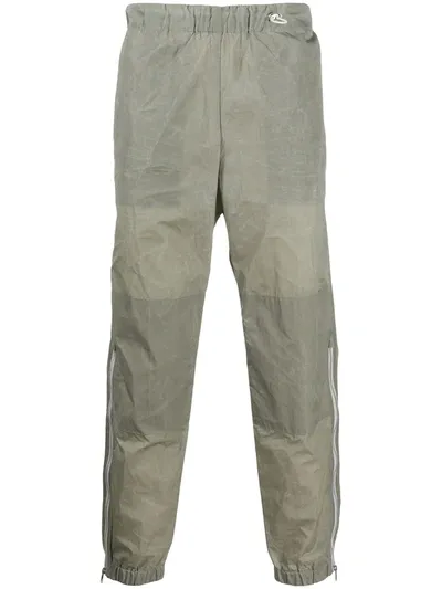 Kenzo Crinkle-effect Zipped-cuffs Track Pants In Grey