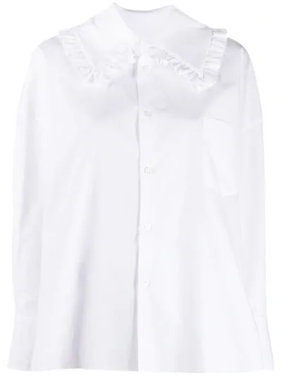 Comme Des Garcons Girl Ruffled Cotton-poplin Shirt In White