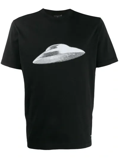 Ps By Paul Smith Ufo Print T-shirt In Black