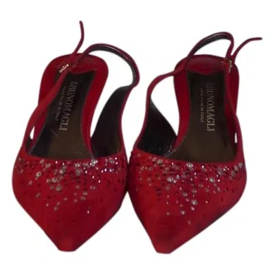 Pre-owned Bruno Magli Heels In Red