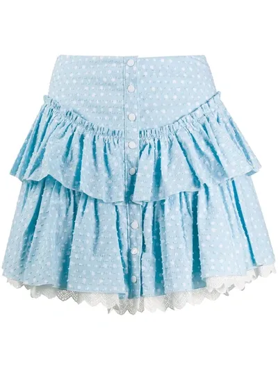 Marc Jacobs The Prairie Printed Cotton-blend Mini Skirt In Blue