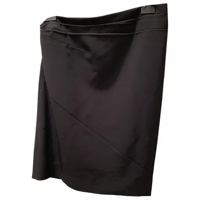 Pre-owned Balenciaga Silk Mid-length Skirt In Black