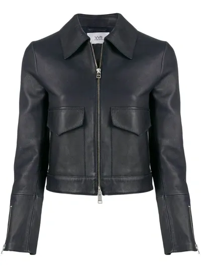 Victoria Victoria Beckham Patch Pocket Cropped Jacket In Blue