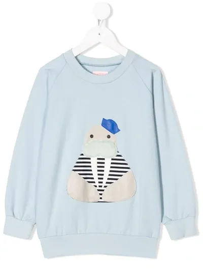 Wauw Capow Kids' Captain Walrus Sweater In Blue