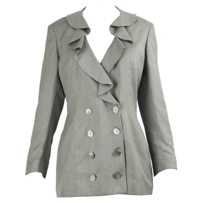 Pre-owned Valentino Wool Jacket In Grey