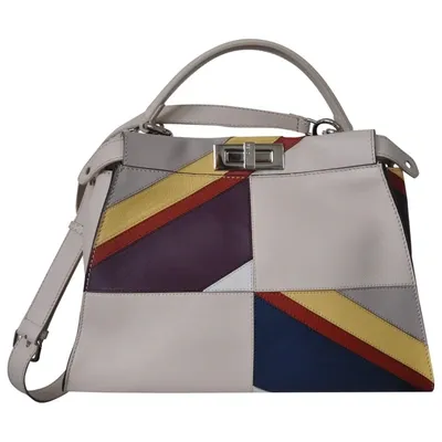 Pre-owned Fendi Peekaboo Leather Handbag In Multicolour