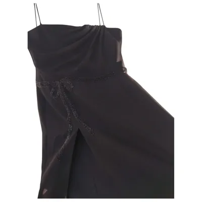 Pre-owned Armani Collezioni Silk Mid-length Dress In Black