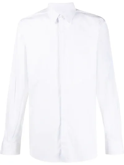 Les Hommes Pleated-bib Slim Shirt In White