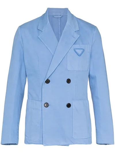 Prada Blue Denim Double-breasted Blazer