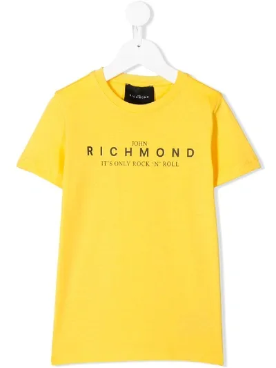 John Richmond Junior Teen Logo Print T-shirt In Yellow