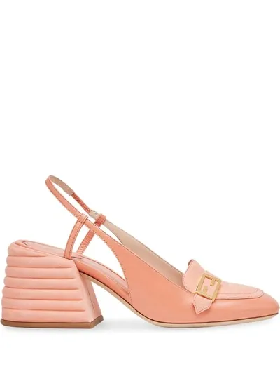 Fendi Promenade Slingback Loafers In Pink