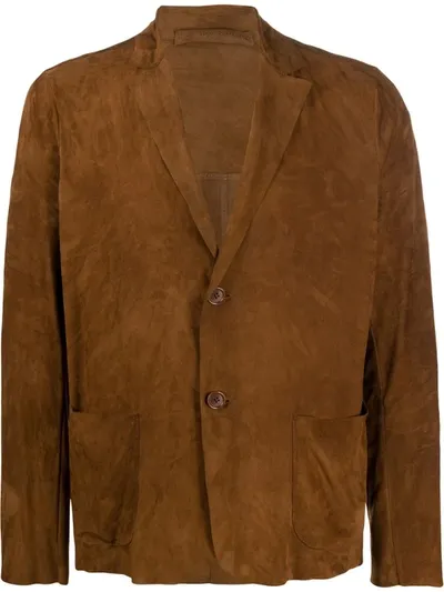 Salvatore Santoro Brushed Effect Blazer In Brown