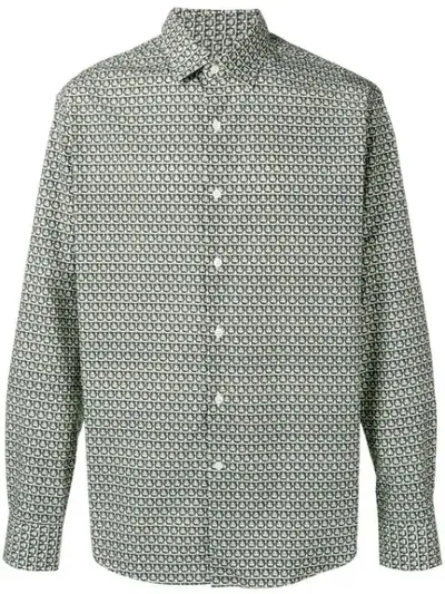 Ferragamo Gancio Pattern Shirt In Black