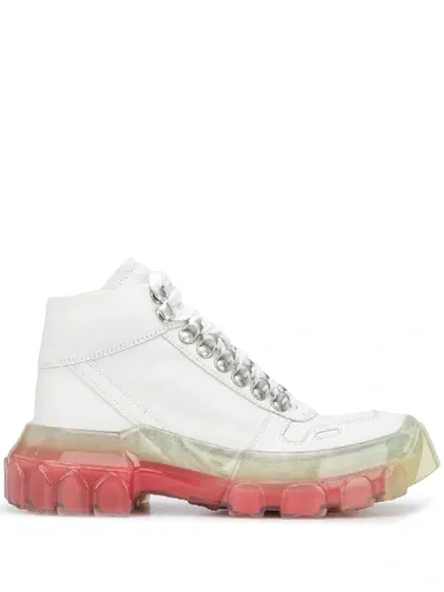 Rick Owens Tecuatl Tractor Sneakers In White