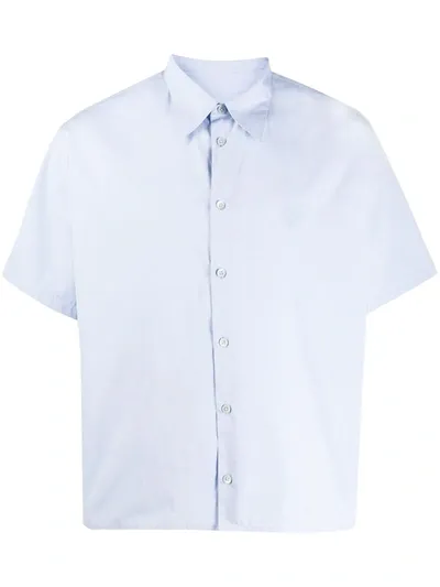 Kenzo Short-sleeved Tiger Casual Shirt In Blue