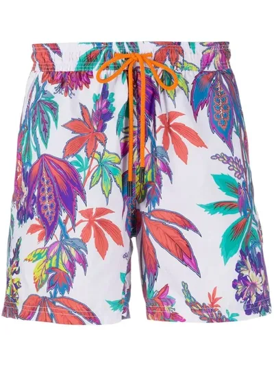 Etro Jungle Leaf Print Swimming Shorts In White