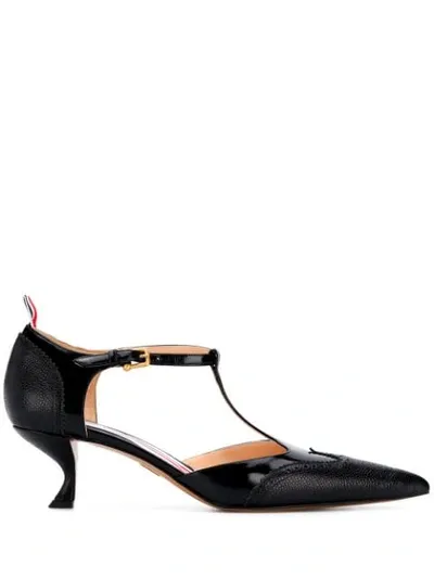 Thom Browne Brogue-detail Pointed-toe Pumps In Black