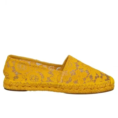 Pre-owned Dolce & Gabbana Cloth Espadrilles In Yellow