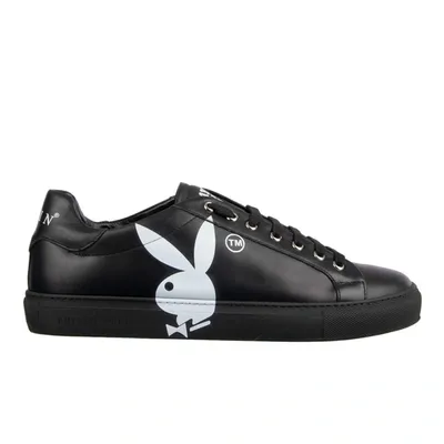 Pre-owned Philipp Plein Leather Low Trainers In Black