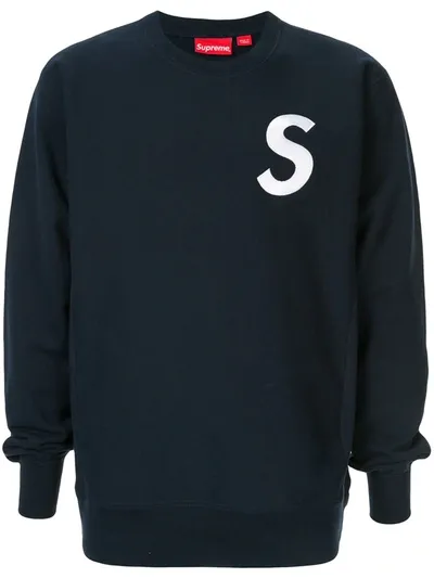 Supreme Logo Sweatshirt In Blue