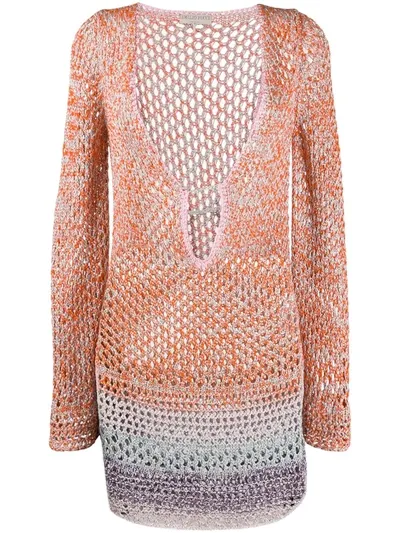 Emilio Pucci Open Knit Jumper In Orange