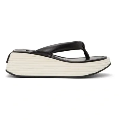 Givenchy Kyoto Leather Platform Flip Flops In Black