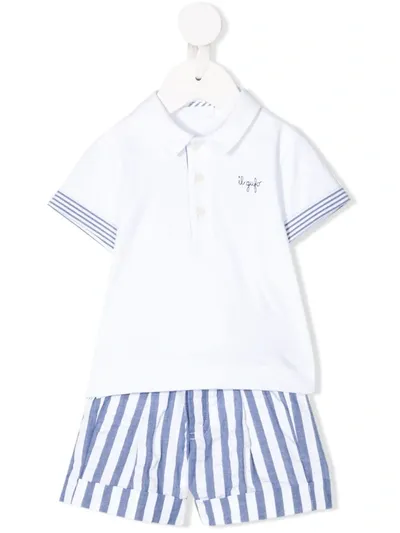 Il Gufo Babies' Striped Two-piece Set In White