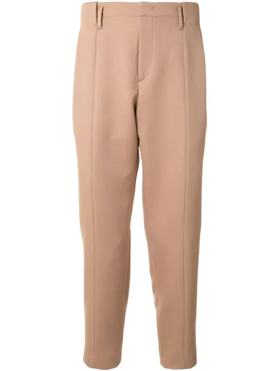 Wooyoungmi Tapered Cropped Trousers In Brown