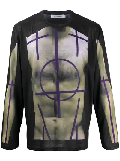 Craig Green Anatomy-print Long-sleeved T-shirt In Green