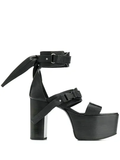 Rick Owens Chunky Heel Sandals In Black