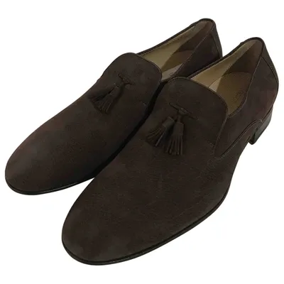 Pre-owned Giorgio Armani Flats In Brown