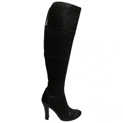 Pre-owned Celine Leather Boots In Black