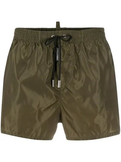 Dsquared2 Drawstring-waist Swim Shorts In Green