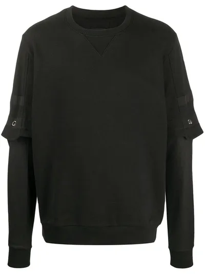 Les Hommes Overlay Sleeve Sweatshirt In Black