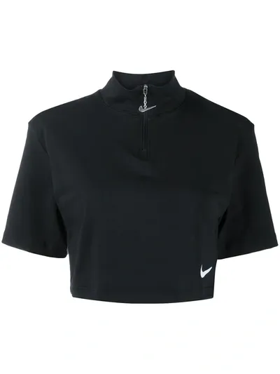 Nike Sportswear Swoosh Women's Short-sleeve Mock Top In Black