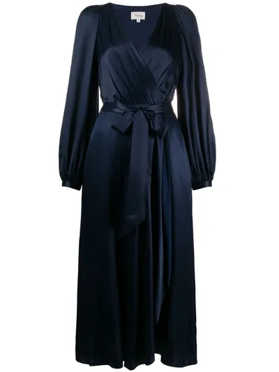 Temperley London Birdie V-neck Wrap Dress In Blue