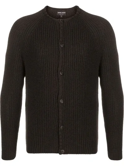 Giorgio Armani Round Neck Cardigan In Brown