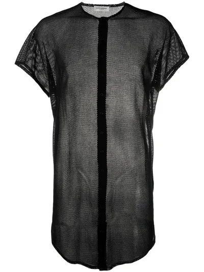 Saint Laurent Sheer T-shirt In Black