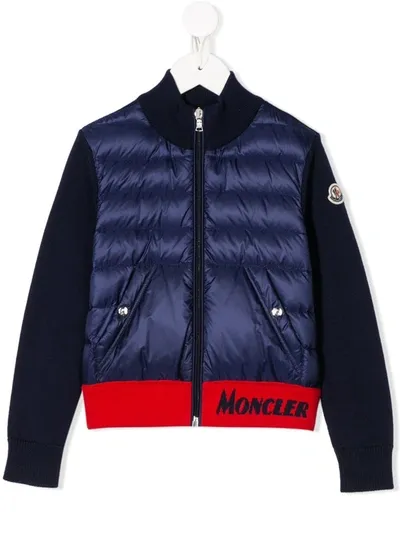 Moncler Kids' Panelled Puffer Jacket In Blue